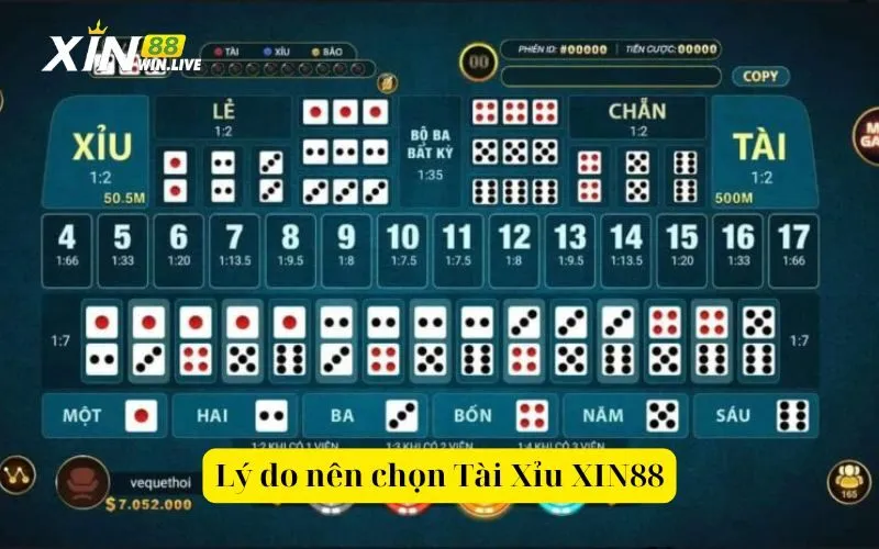 Lý do nên chọn Tài Xỉu XIN88